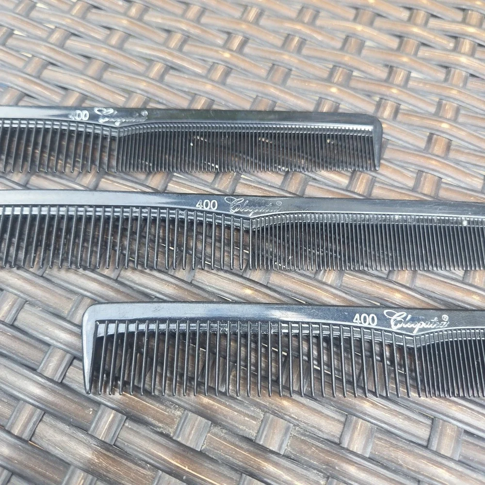 Vintage Black Cleopatra Styling Combs #400 Lot Of Three